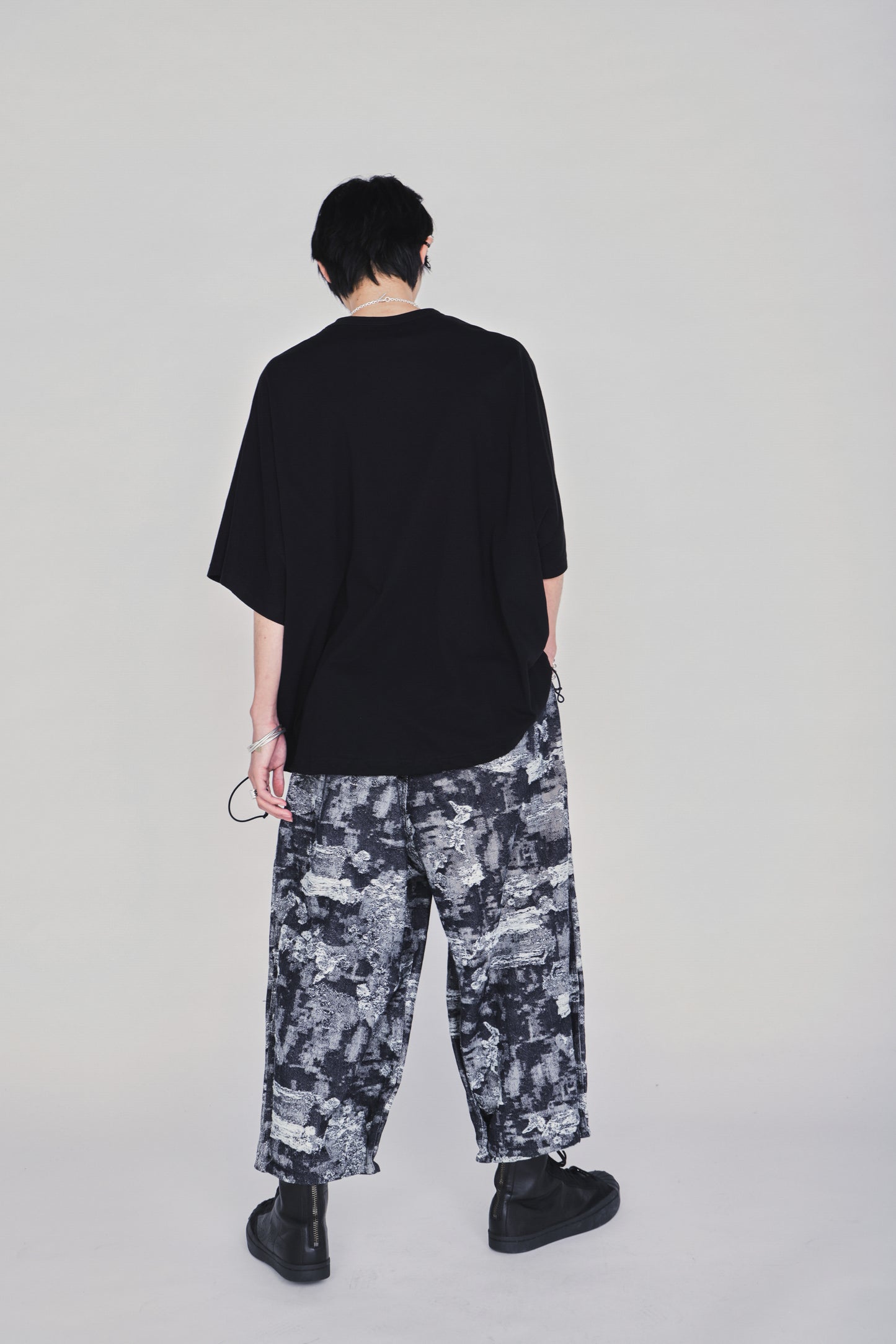 30/COTTON JERSEY ELASTIC HEM T-SHIRT