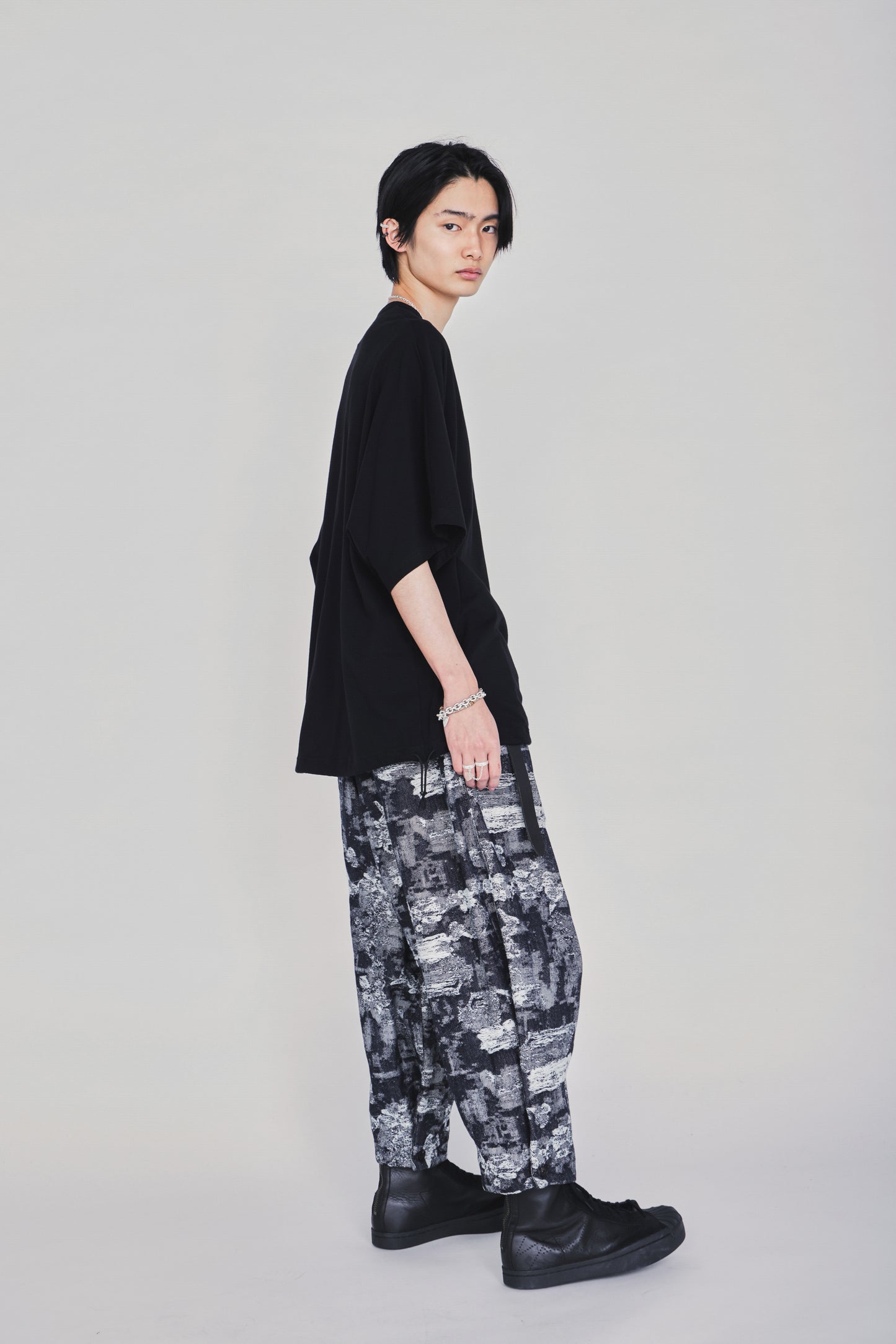 30/COTTON JERSEY ELASTIC HEM T-SHIRT