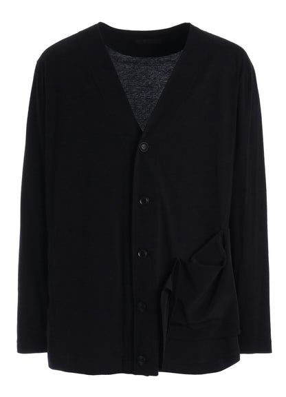 30/COTTON JERSEY ASYMMETRIC POCKET CARDIGAN