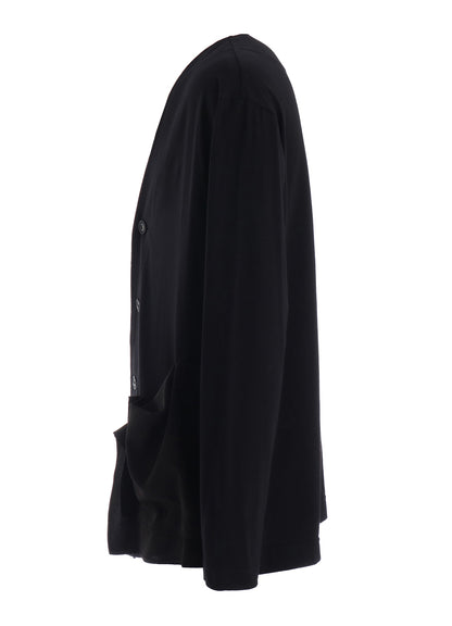 30/COTTON JERSEY ASYMMETRIC POCKET CARDIGAN