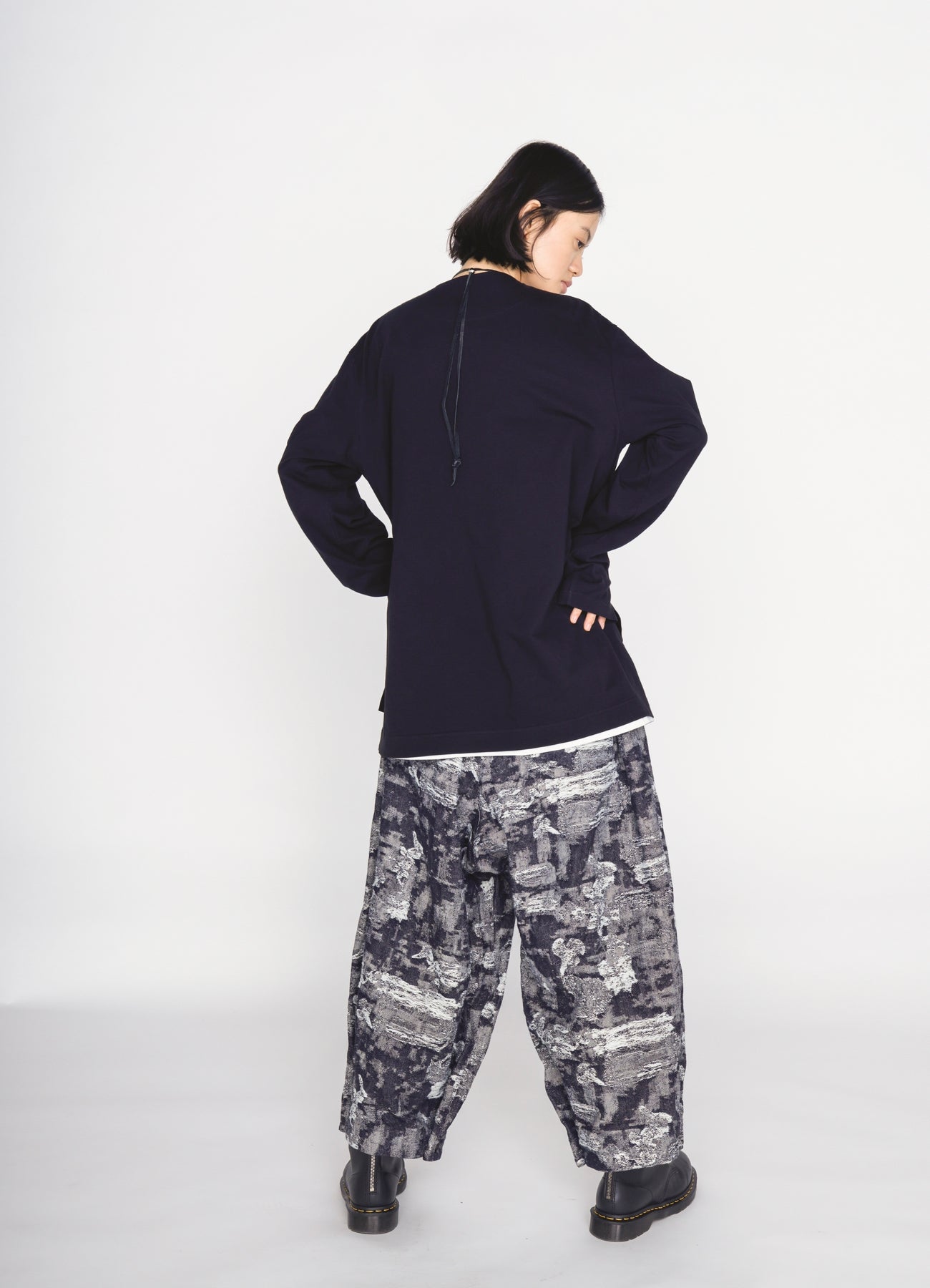 30/COTTON JERSEY ASYMMETRIC POCKET CARDIGAN