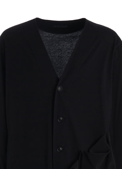30/COTTON JERSEY ASYMMETRIC POCKET CARDIGAN