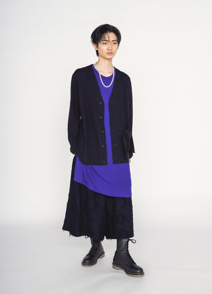 30/COTTON JERSEY ASYMMETRIC POCKET CARDIGAN