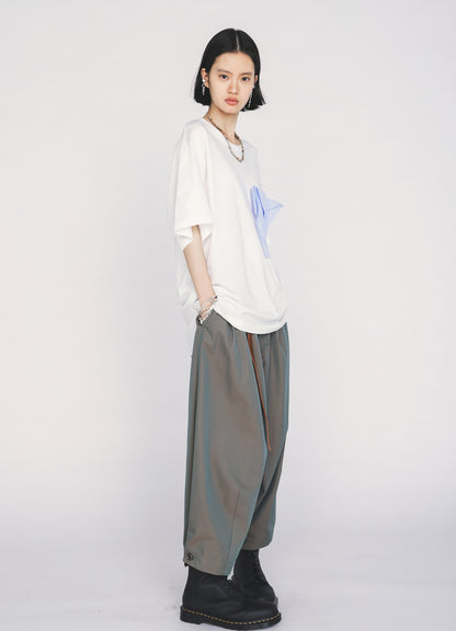30/COTTON JERSEY DRAPE POCKET T-SHIRT