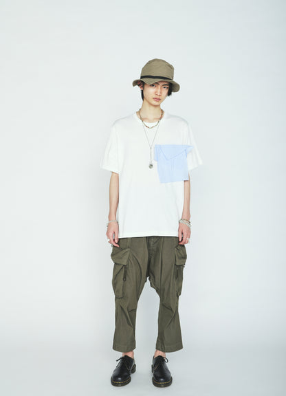 30/COTTON JERSEY DRAPE POCKET T-SHIRT