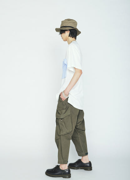 30/COTTON JERSEY DRAPE POCKET T-SHIRT