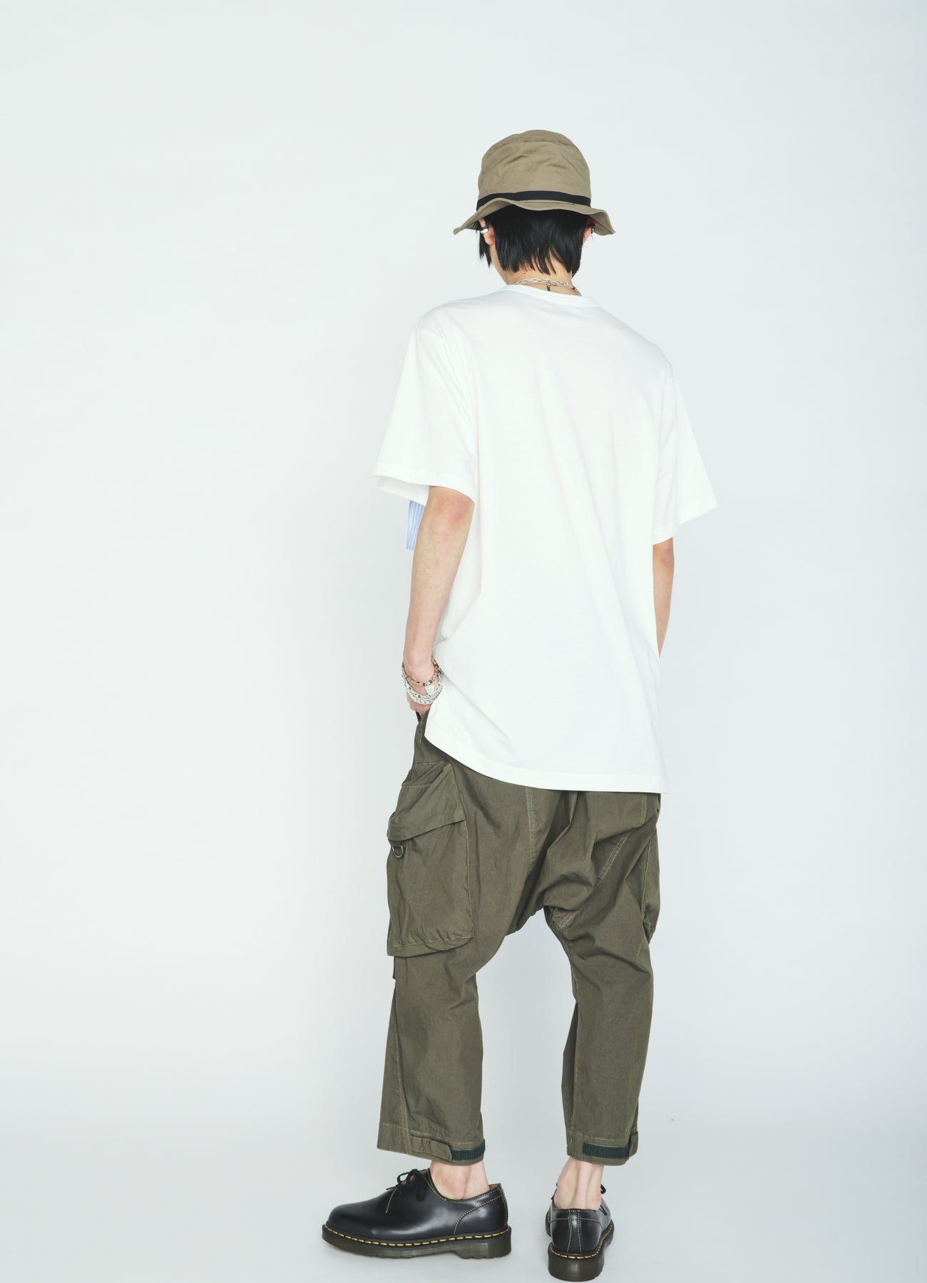 30/COTTON JERSEY DRAPE POCKET T-SHIRT