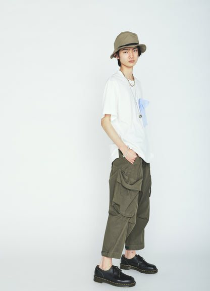30/COTTON JERSEY DRAPE POCKET T-SHIRT