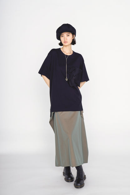30/COTTON JERSEY DRAPE POCKET T-SHIRT