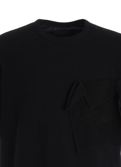 30/COTTON JERSEY DRAPE POCKET T-SHIRT