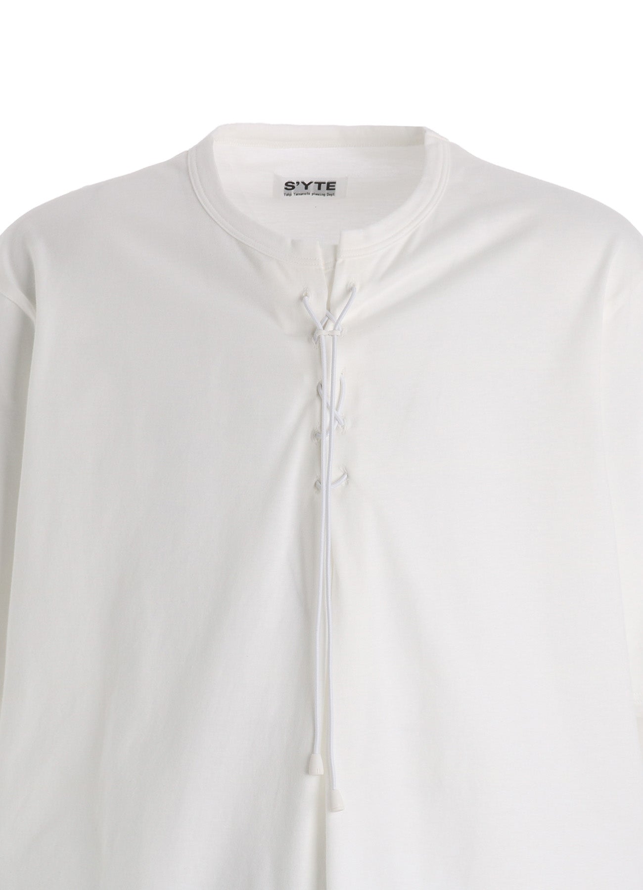 30/COTTON JERSEY LACE-UP T-SHIRT