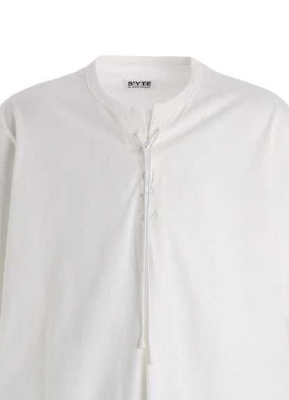 30/COTTON JERSEY LACE-UP T-SHIRT
