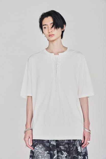 30/COTTON JERSEY LACE-UP T-SHIRT