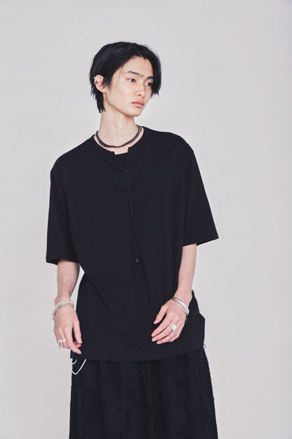 30/COTTON JERSEY LACE-UP T-SHIRT