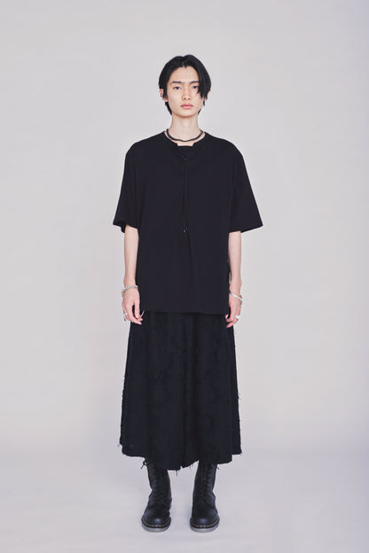 30/COTTON JERSEY LACE-UP T-SHIRT