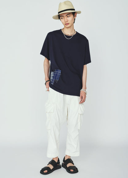 30/COTTON JERSEY SASHIKO EMBROIDERY T-SHIRT