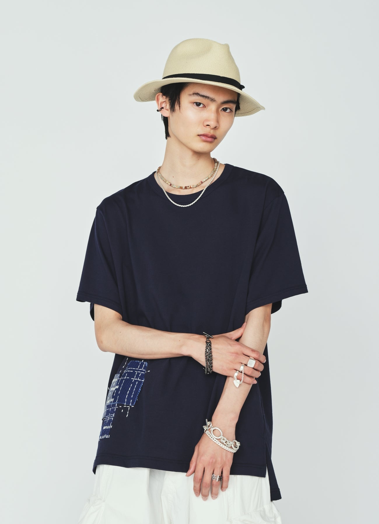 30/COTTON JERSEY SASHIKO EMBROIDERY T-SHIRT – THE SHOP YOHJI YAMAMOTO