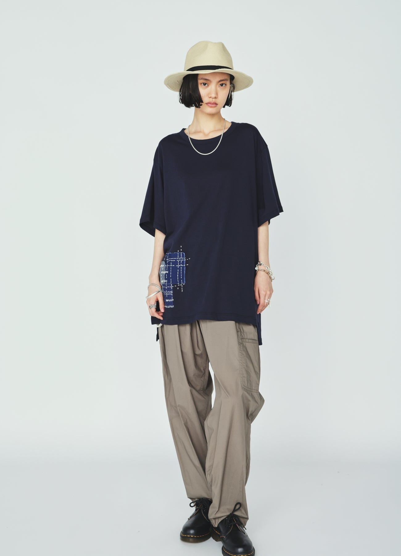 30/COTTON JERSEY SASHIKO EMBROIDERY T-SHIRT