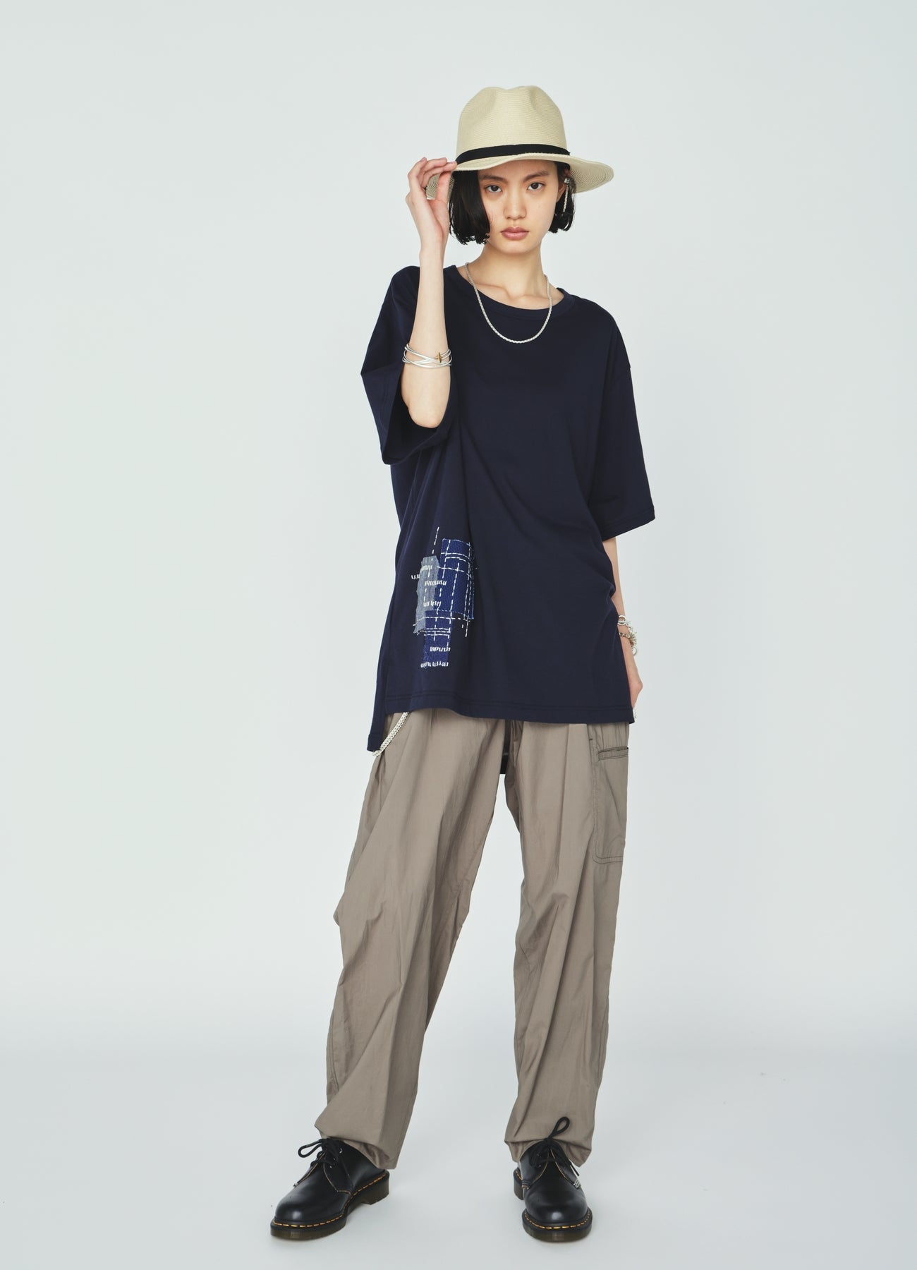30/COTTON JERSEY SASHIKO EMBROIDERY T-SHIRT