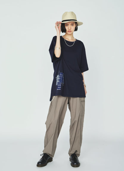 30/COTTON JERSEY SASHIKO EMBROIDERY T-SHIRT