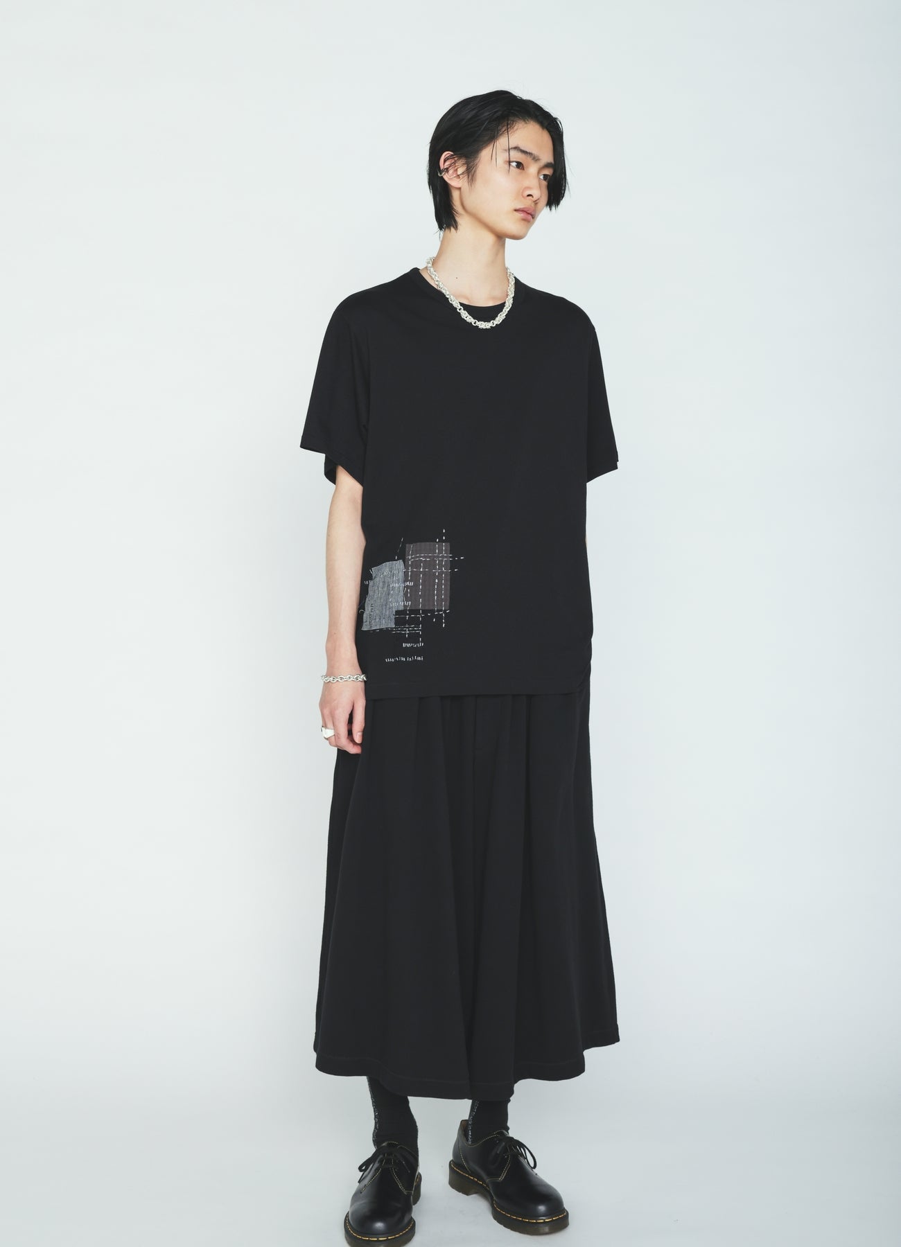 30/COTTON JERSEY SASHIKO EMBROIDERY T-SHIRT