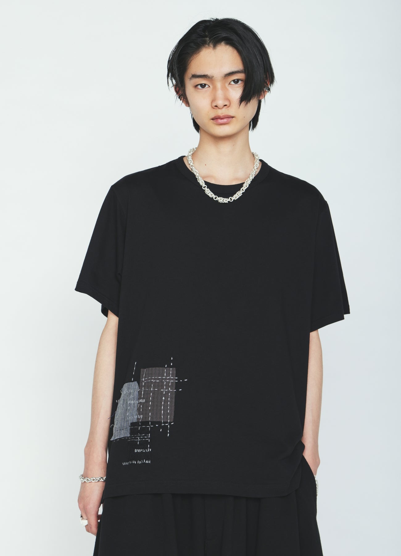 30/COTTON JERSEY SASHIKO EMBROIDERY T-SHIRT