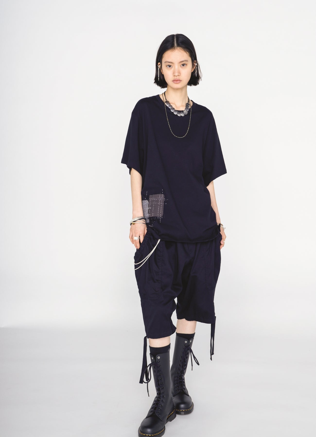 30/COTTON JERSEY SASHIKO EMBROIDERY T-SHIRT