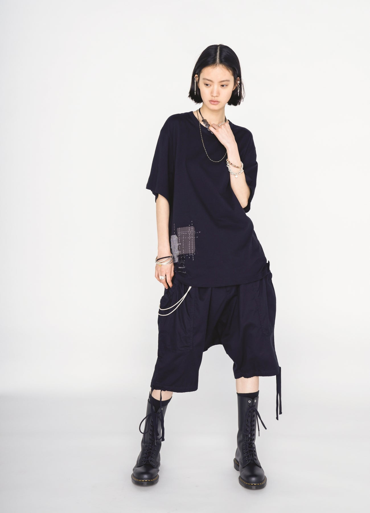 30/COTTON JERSEY SASHIKO EMBROIDERY T-SHIRT