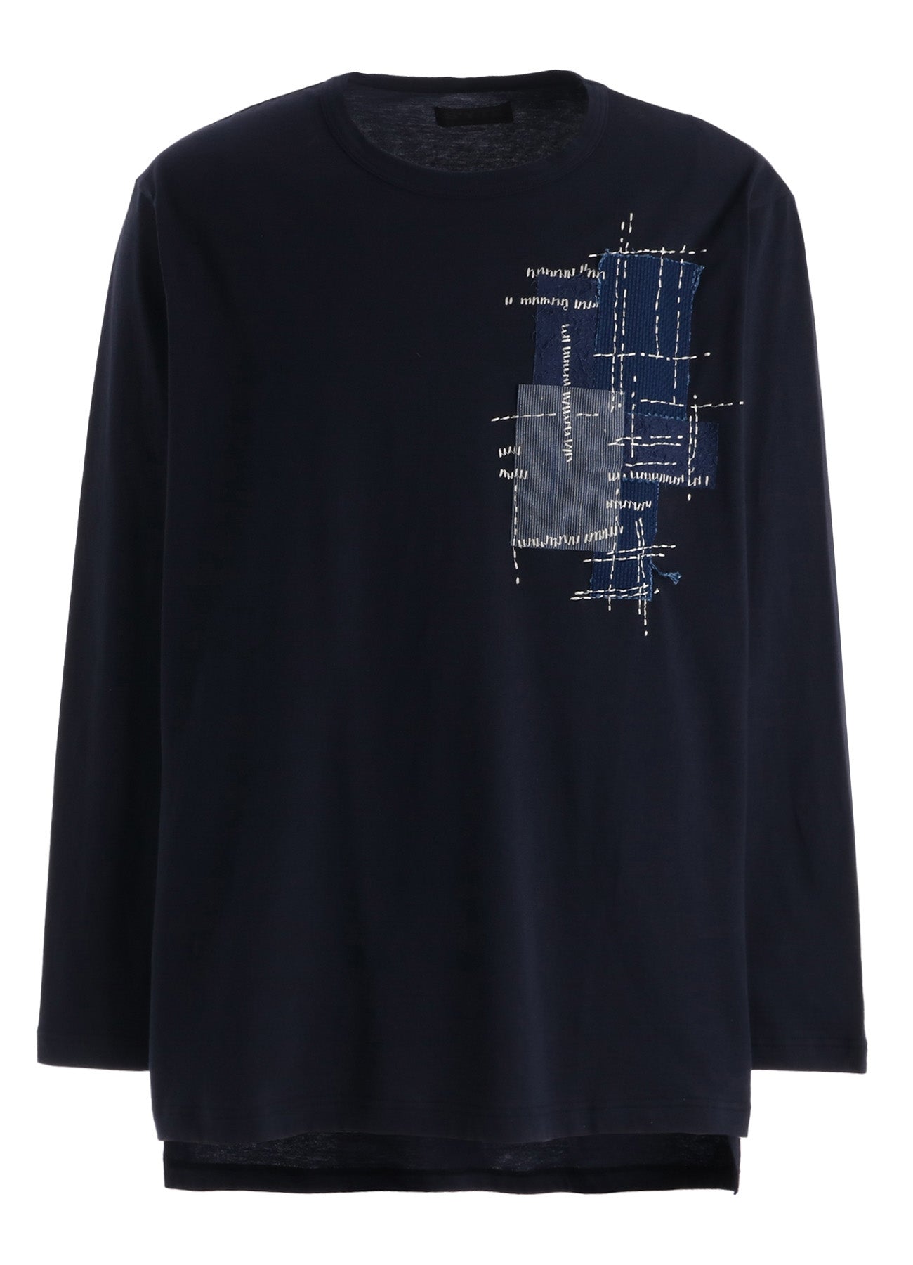 30/COTTON JERSEY SASHIKO EMBROIDERY LONG T-SHIRT – THE SHOP YOHJI