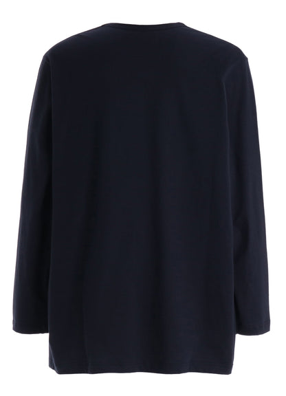 30/COTTON JERSEY SASHIKO EMBROIDERY LONG T-SHIRT