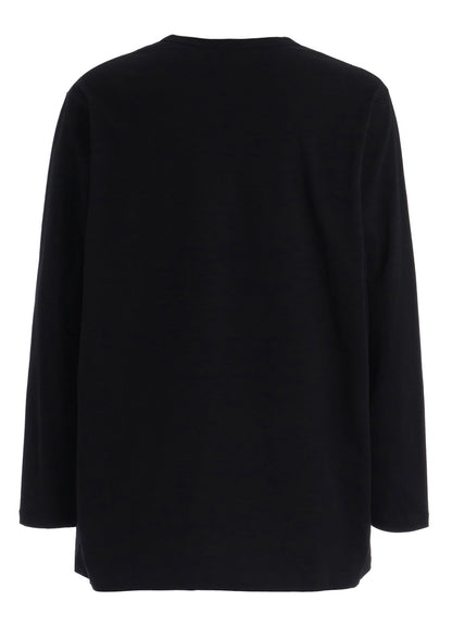 30/COTTON JERSEY SASHIKO EMBROIDERY LONG T-SHIRT