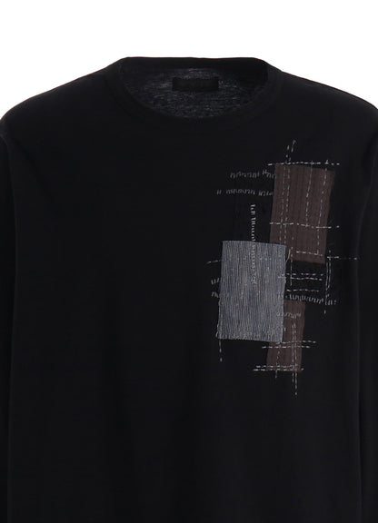 30/COTTON JERSEY SASHIKO EMBROIDERY LONG T-SHIRT