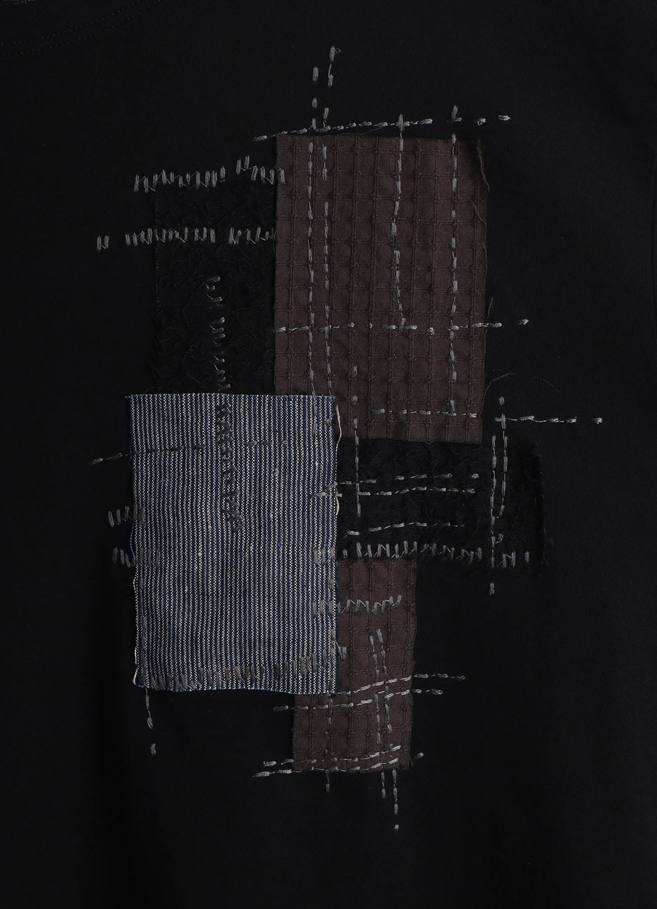 30/COTTON JERSEY SASHIKO EMBROIDERY LONG T-SHIRT – THE SHOP YOHJI