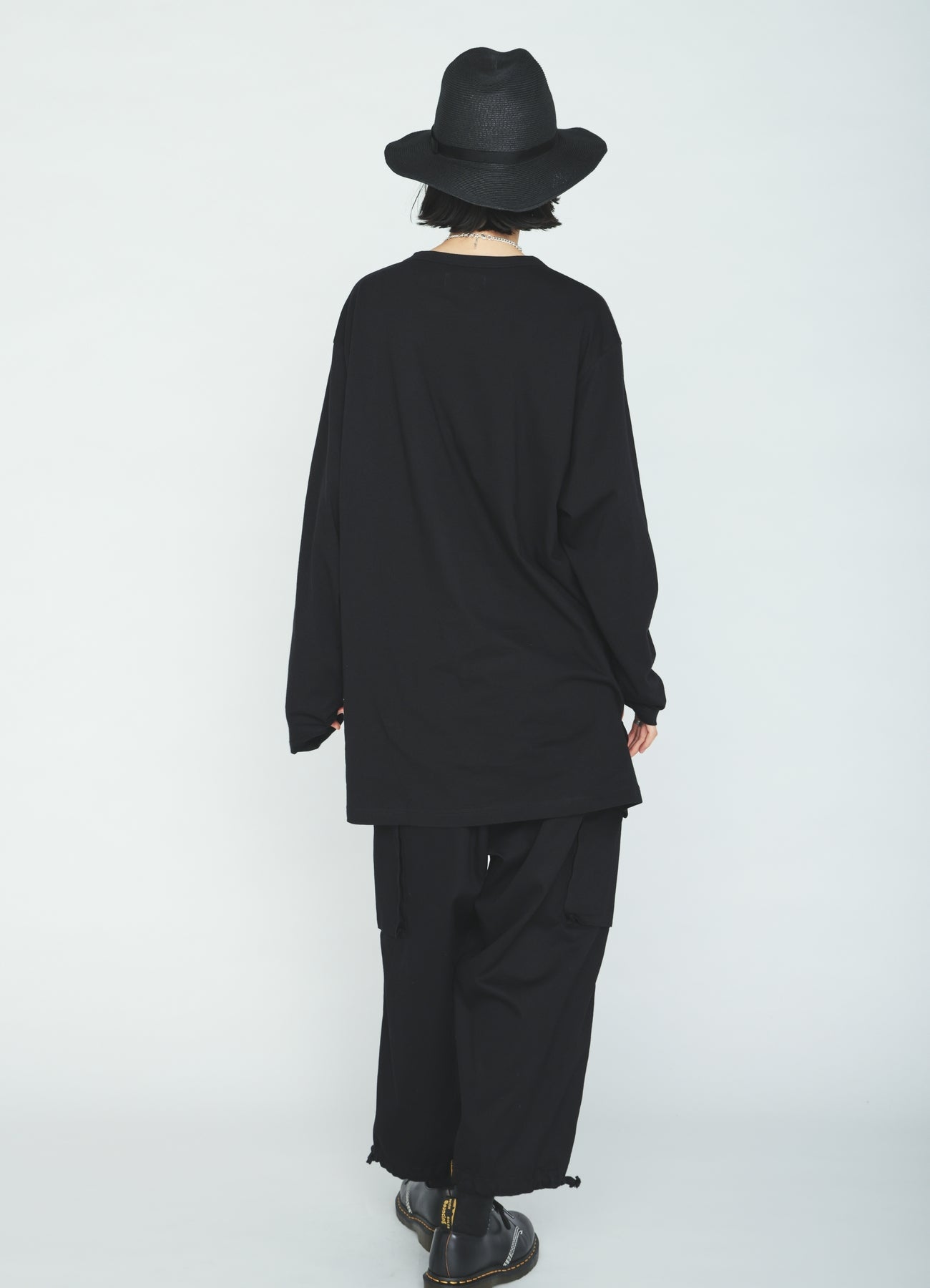 30/COTTON JERSEY SASHIKO EMBROIDERY LONG T-SHIRT
