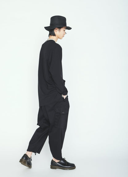 30/COTTON JERSEY SASHIKO EMBROIDERY LONG T-SHIRT