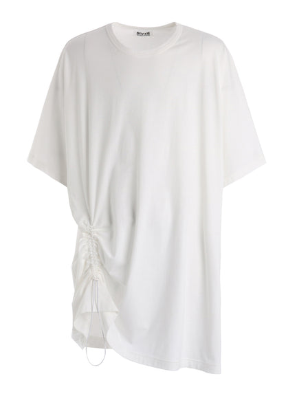 30/COTTON JERSEY ELASTIC DRAWSTRING GATHERED T-SHIRT