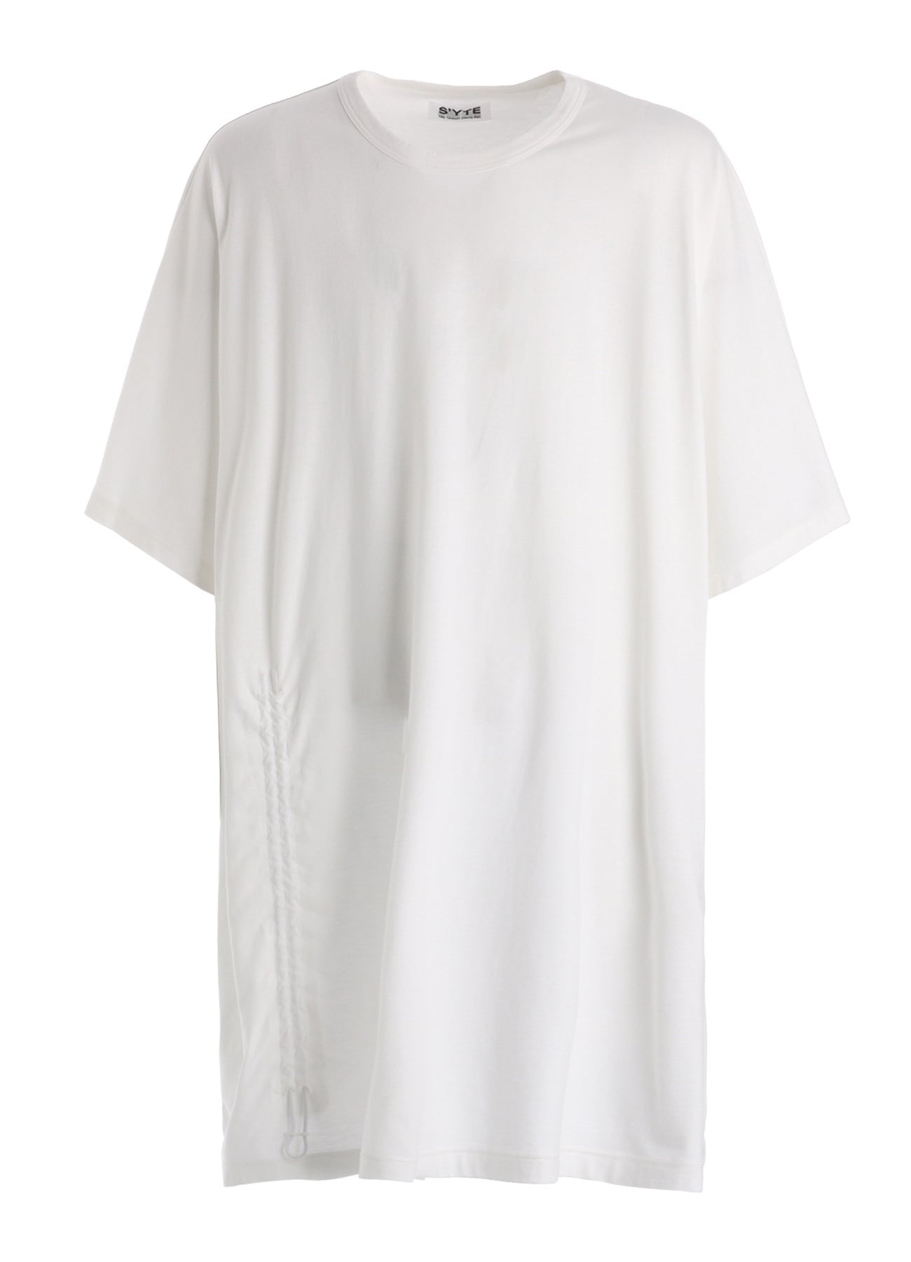 30/COTTON JERSEY ELASTIC DRAWSTRING GATHERED T-SHIRT