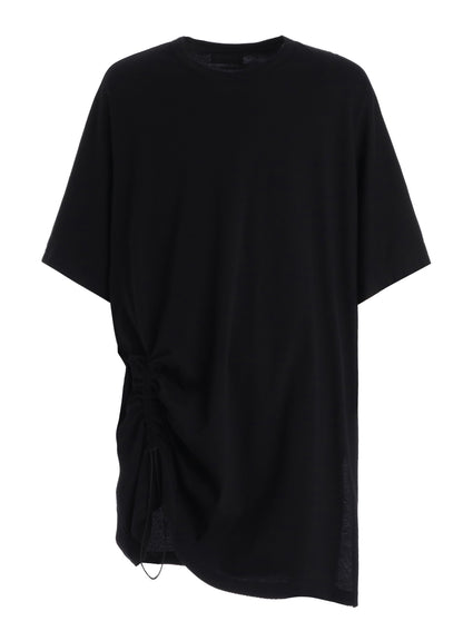 30/COTTON JERSEY ELASTIC DRAWSTRING GATHERED T-SHIRT