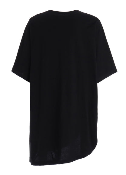 30/COTTON JERSEY ELASTIC DRAWSTRING GATHERED T-SHIRT