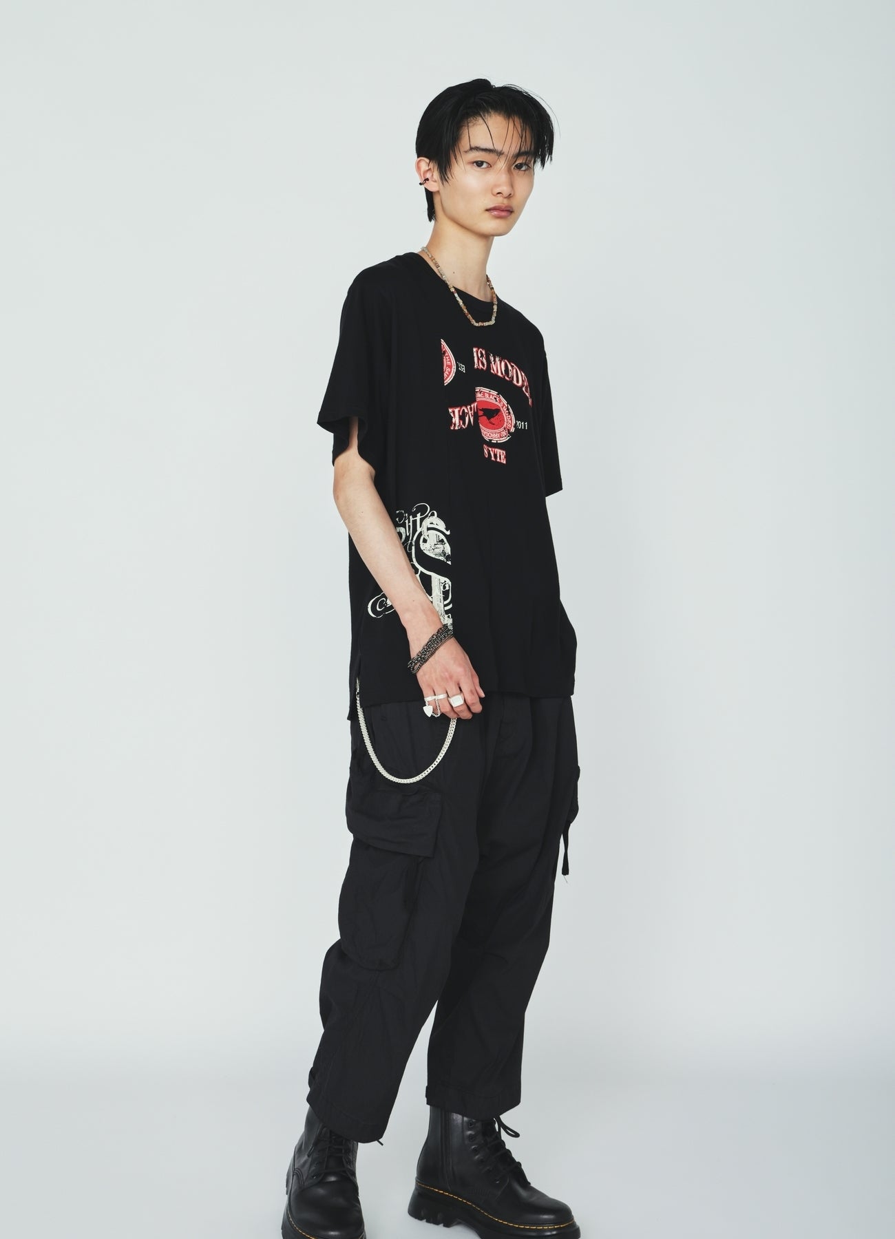 30S COTTON JERSEY CROW AND ANCHOR PRINT T-SHIRT