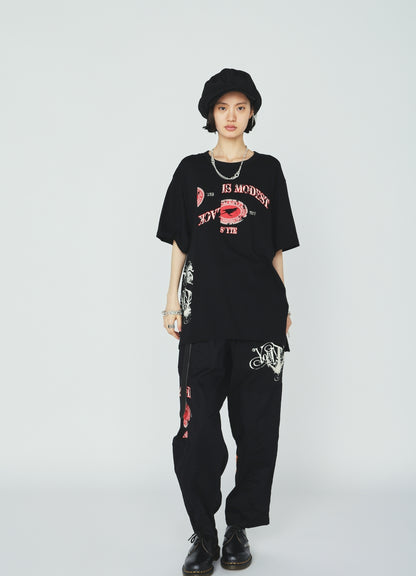 30S COTTON JERSEY CROW AND ANCHOR PRINT T-SHIRT