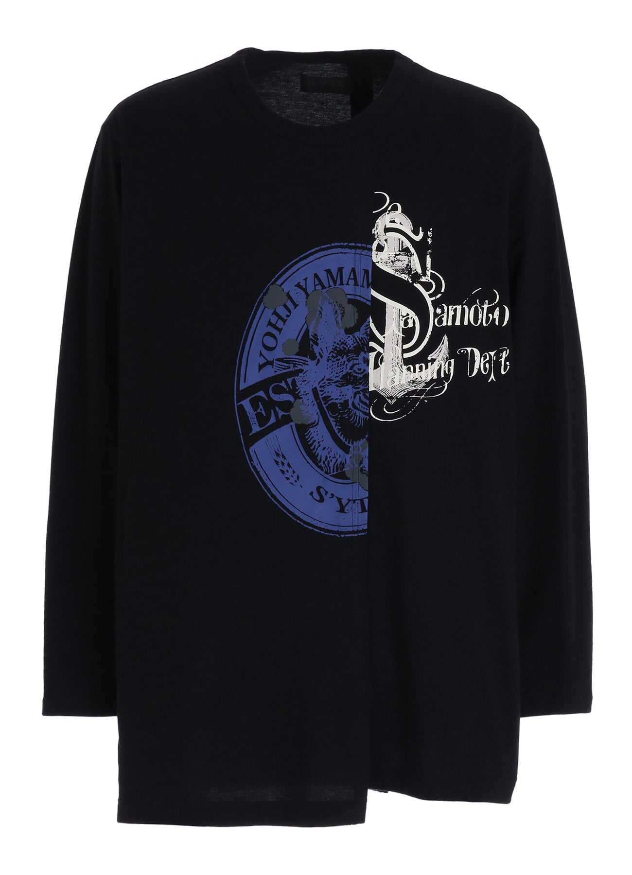 eimyistoire monogram シャツ ゆかちゃそ 30S COTTON JERSEY WOLF AND ANCHOR PRINT ASYMMETRIC LONG T-SHIRT