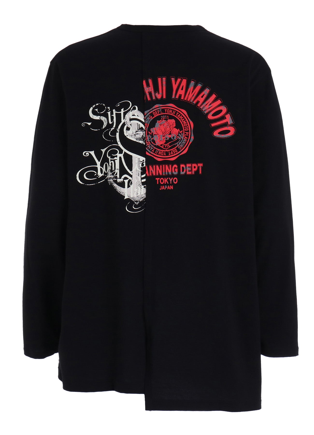 eimyistoire monogram シャツ ゆかちゃそ 30S COTTON JERSEY WOLF AND ANCHOR PRINT ASYMMETRIC LONG T-SHIRT