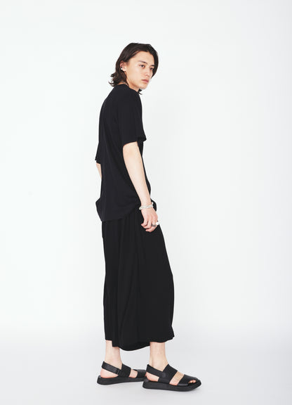 ASYMMETRY DESIGN LONG-SLEEVED T-SHIRT WITH INDIAN MOTIF PRINT FABRIC