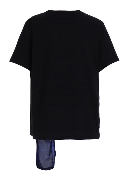 ASYMMETRY DESIGN LONG-SLEEVED T-SHIRT WITH INDIAN MOTIF PRINT FABRIC