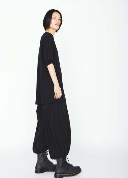 ASYMMETRY DESIGN LONG-SLEEVED T-SHIRT WITH INDIAN MOTIF PRINT FABRIC
