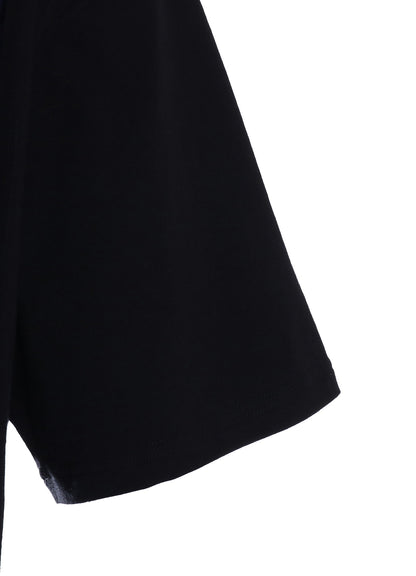 ASYMMETRY DESIGN LONG-SLEEVED T-SHIRT WITH INDIAN MOTIF PRINT FABRIC