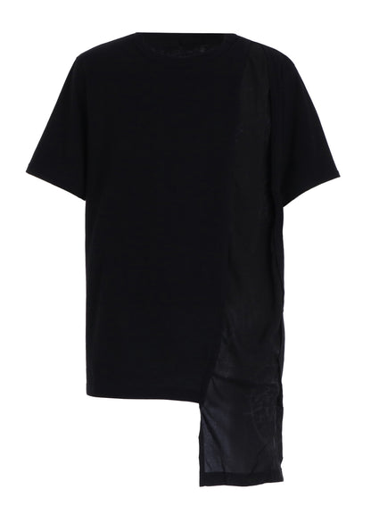 ASYMMETRY DESIGN LONG-SLEEVED T-SHIRT WITH SUN‑MOON PRINT FABRIC