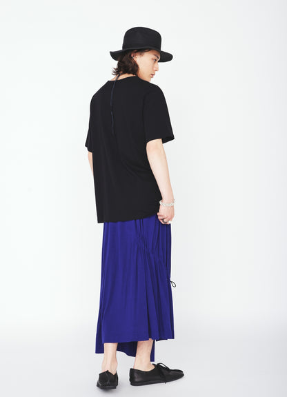 ASYMMETRY DESIGN LONG-SLEEVED T-SHIRT WITH SUN‑MOON PRINT FABRIC