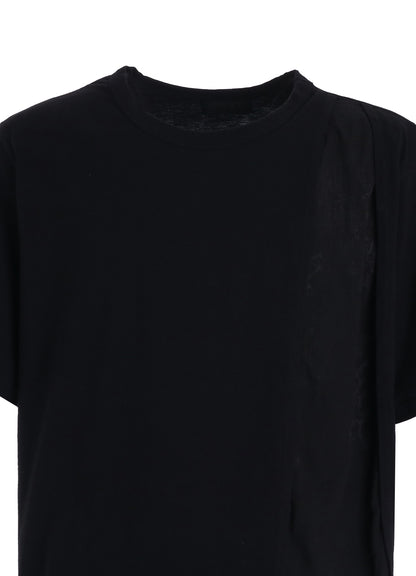 ASYMMETRY DESIGN LONG-SLEEVED T-SHIRT WITH SUN‑MOON PRINT FABRIC